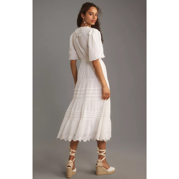 NWT Anthropologie Love the Label Ruffled Wrap Maxi Dress-Medium - Picture 2 of 5